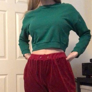 Asos bright green cropped sweater